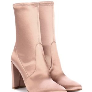 Stuart Weitzman Pink Satin Booties